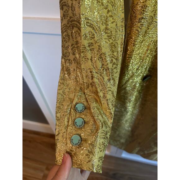 Duro Olowu Gold and Turqoise Trench Coat Large NWT - Picture 8 of 9